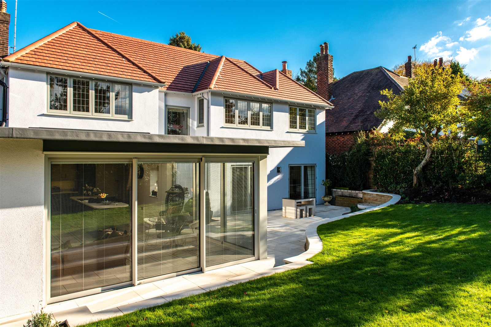 Aluminium glazing on a modern extension