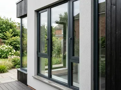 Anthracite aluminium windows on a contemporary house